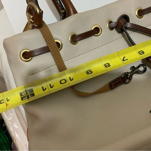 DOONEY AND BOURKE WHITE BROWN HANDBAG TASSELS - Picture 15 of 16